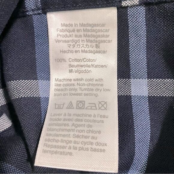 J Crew Button Down Shirt Men Size Small Blue Plaid Slim Flex Oxford - Picture 6 of 6